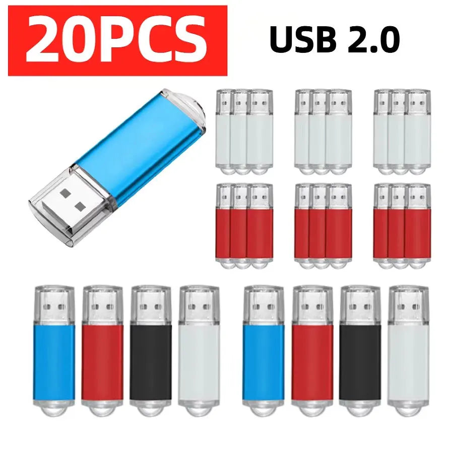 Free Custom Logo 20PCS/lot Pen Drive 8GB 4GB 2GB 1GB USB Flash Drive 16GB Flash Disk 128MB 256MB 512MB Memory Flash Disk 2.0