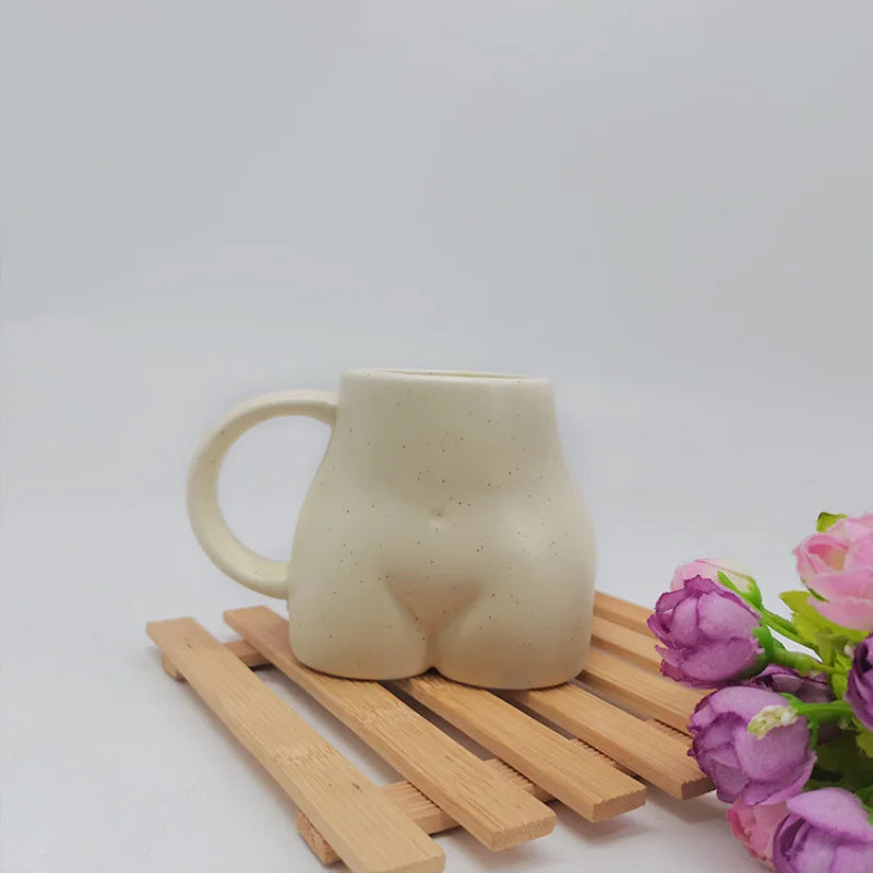 Creative Fun Ass Ceramic Coffee Cup Cute Breakfast Milk Cup Abstract Alien Human Body Mug Office Living Room Butt Mug Home Decor