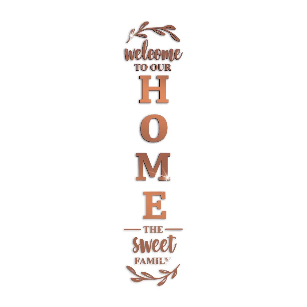 English Letters Home Letter Signs Acrylic Mirror Wall Stickers Wall Decorations for Living Room Bedroom Home Decor Wall Decals
