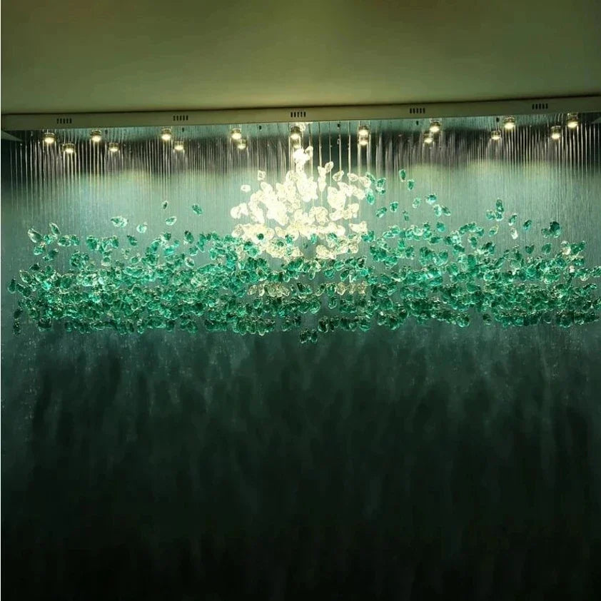 Luxury Cristal Lighting Fixtures Lobby Large LED Chandelier Modern Stone Crystal For Living Room Indoor Home Decor Hanging Lamps