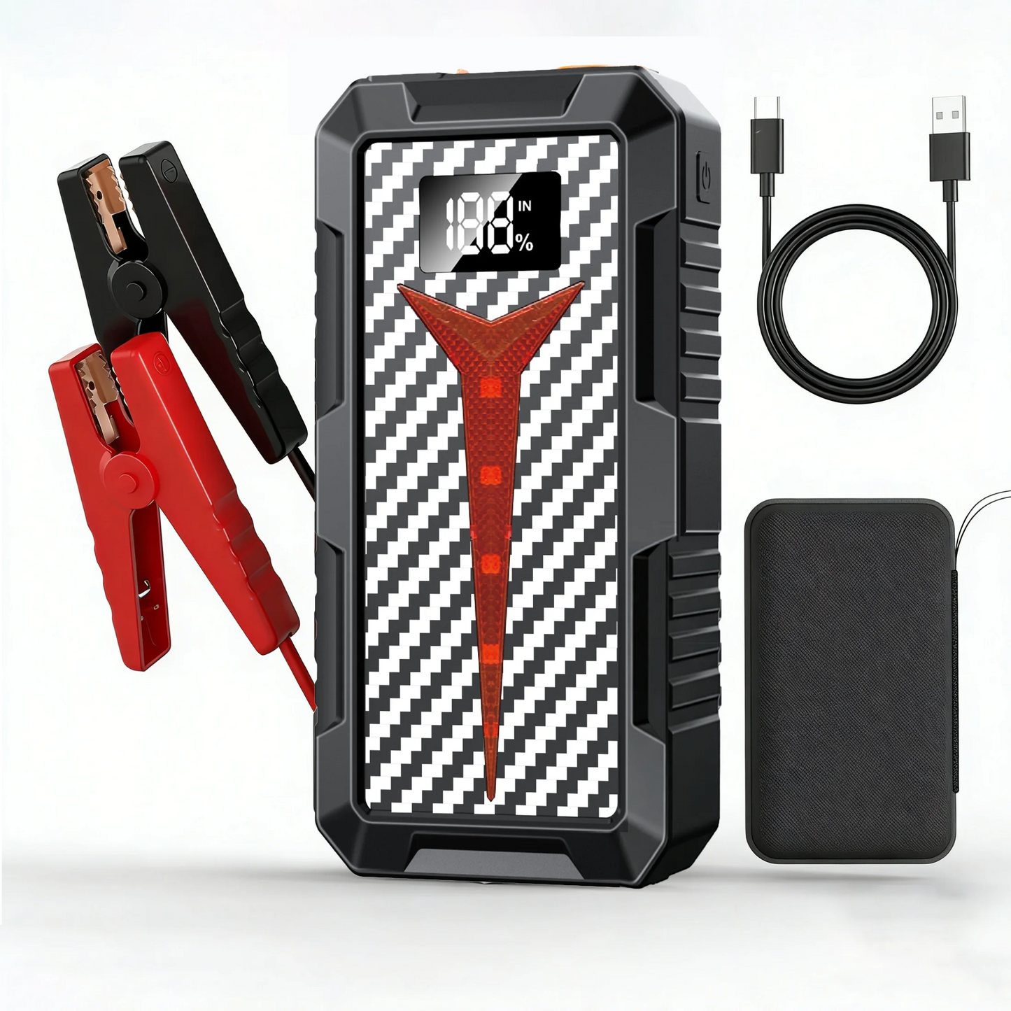 Portable 12V Car Jump Starter & Power Bank – Compact Emergency Battery Charger for Daily Use