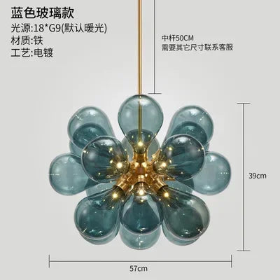 New Children's Room Bedroom Designer Glass Chandelier Modern Minimally Living Room Restaurant Pendant Lamp Home Decor LED Light