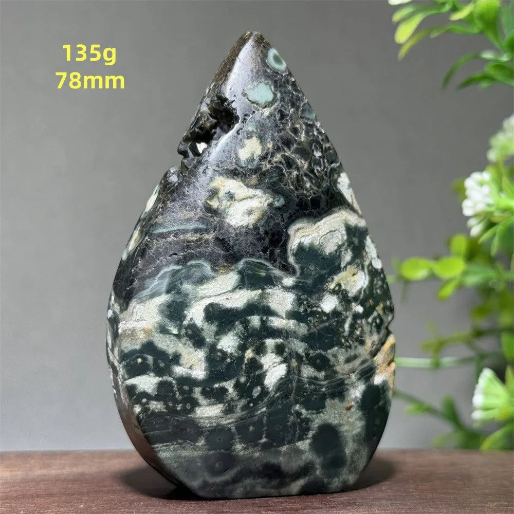 Natural Ancient Ocean Jasper Crystalline Cluster Free Form Torch Mineral Rock Spirit Energy Witchcraft Healing Home Decor Gift