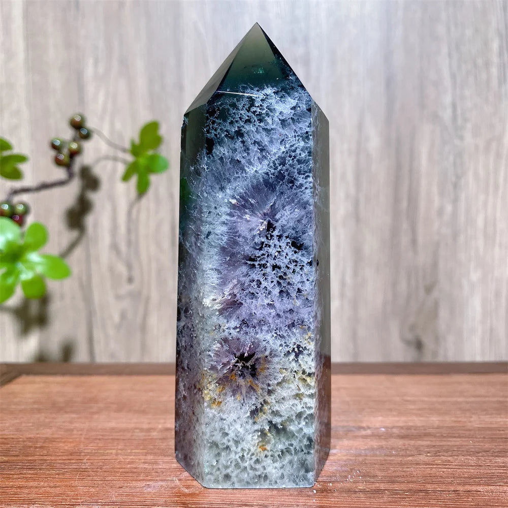 Unique Large Natural Colourful Fluorite Tower Crystal Wand Reiki Healing Mineral Stones Crafts Home Decor Christmas Gifts