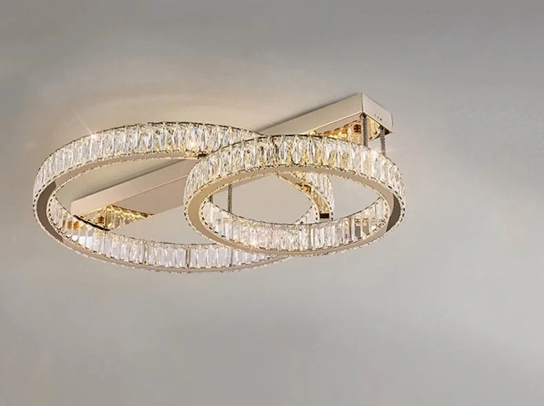 Restaurant Luxury Crystal LED Ceiling Hanging Lamp High-end Living Room Villa Lobby Pendant Light Home Decor Lamp Factory Outlet