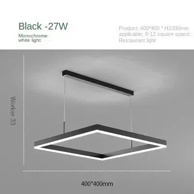 Modern Led Square chandelier Bedroom Table Dining Living Room Kitchen Island Dimmable Pendant lamp Home Decor Lusters Fixture