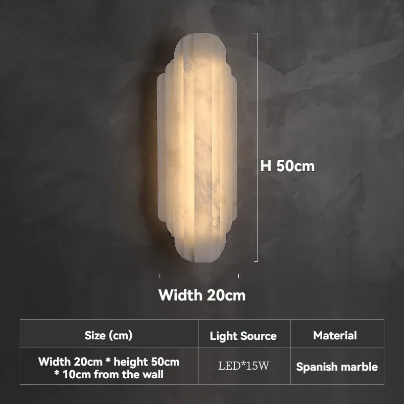 Brass Marble Chandelier Wall Lamp Modern American Style Dimmable Pendant Light for Living Room Bedroom Hotel Villa Home Decor