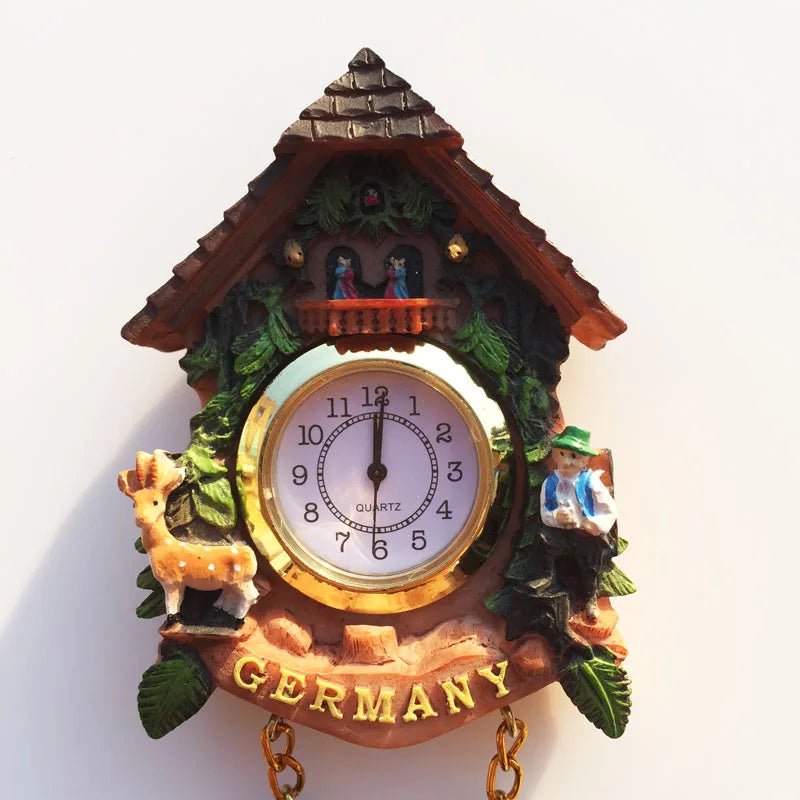 ‌German 3D Cuckoo Clock Wooden House Pine Cone Fridge Magnet, Travel Souvenir, Home Decor, Creative Gift, Strong Magnetic