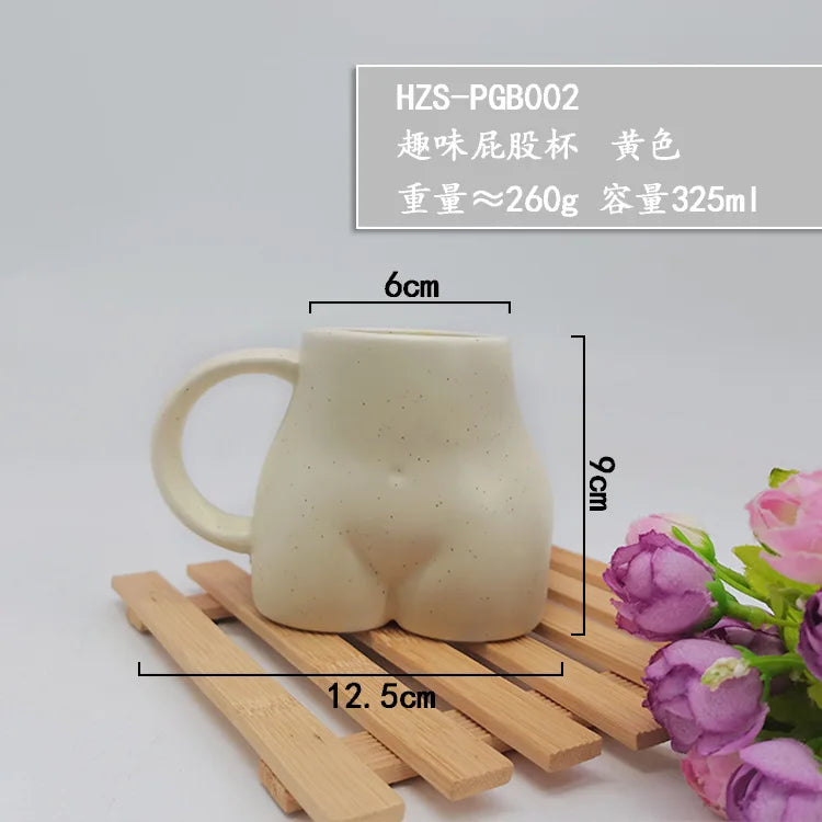 Creative Fun Ass Ceramic Coffee Cup Cute Breakfast Milk Cup Abstract Alien Human Body Mug Office Living Room Butt Mug Home Decor