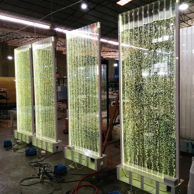 Customization.Modern Luxury Led Acrylic Aquarium Water Bubble Wall Screen Room Divider Home Decor