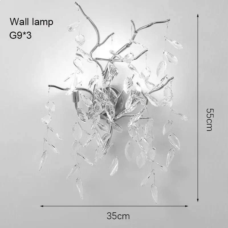 Luxury Modern Crystal Ceiling Chandelier Led Pendant Lamp Dining Living Room Bedroom Home Decor Silvery Wall Light Hanging Light