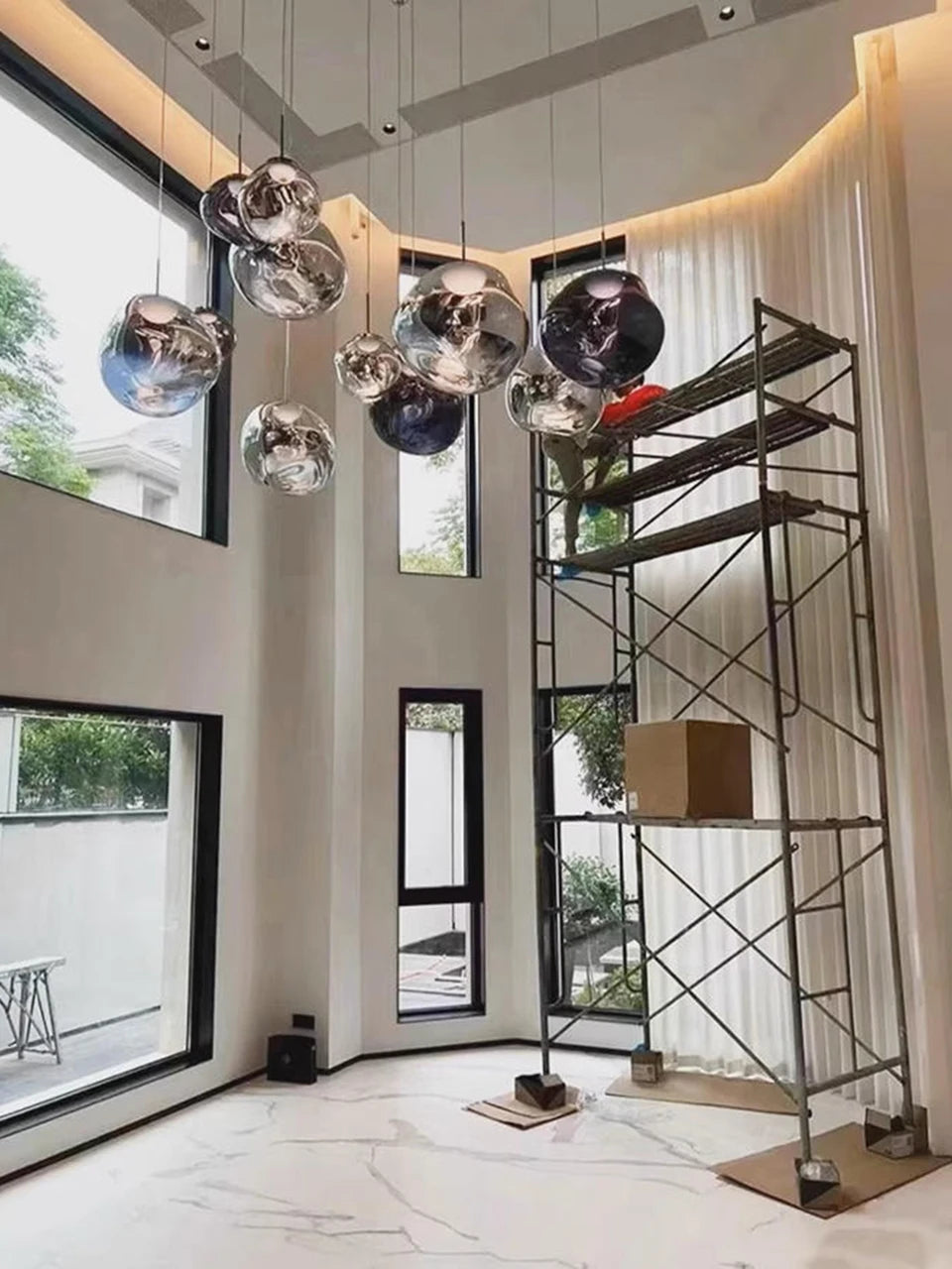 Original Lava Lamp Acrylic LED Chandeliers Restaurant Pendant lamp Long Staircase Villa Home Decor Lighting Fixture Luminaries