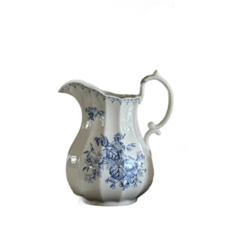 Nordic retro blue and white ceramic vase decoration hydroponic vase living room bedroom foyer decoration floral ware  home decor