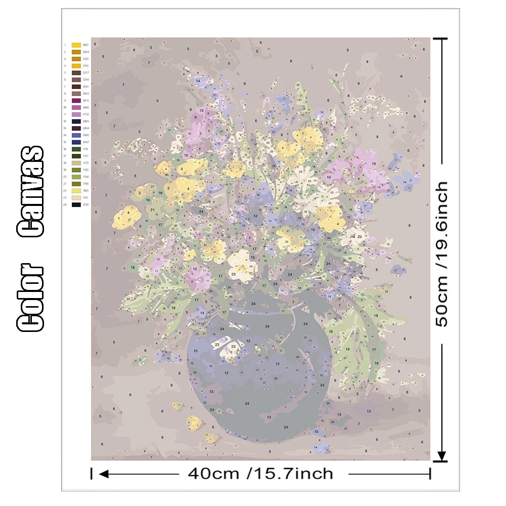 HUACAN Diy Oil Painting By Numbers Flowers HandPainted Drawing Canvas Kits DIY Home Decor Gift Pictures