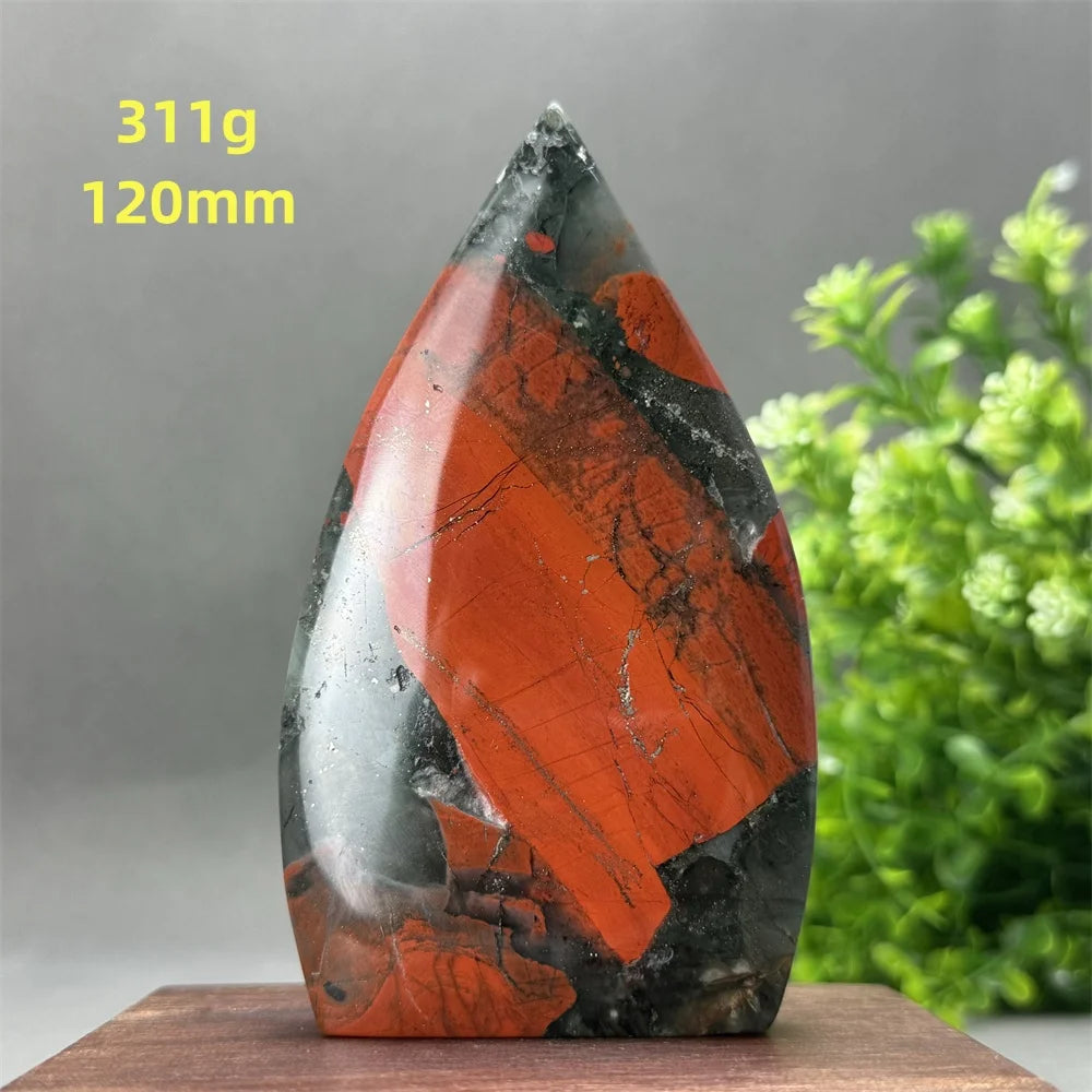 Natural Beautiful Blood Stone Free Form Torch Reiki Healing Energy Spiritual Meditation Witchcraft Exorcism Home Decor