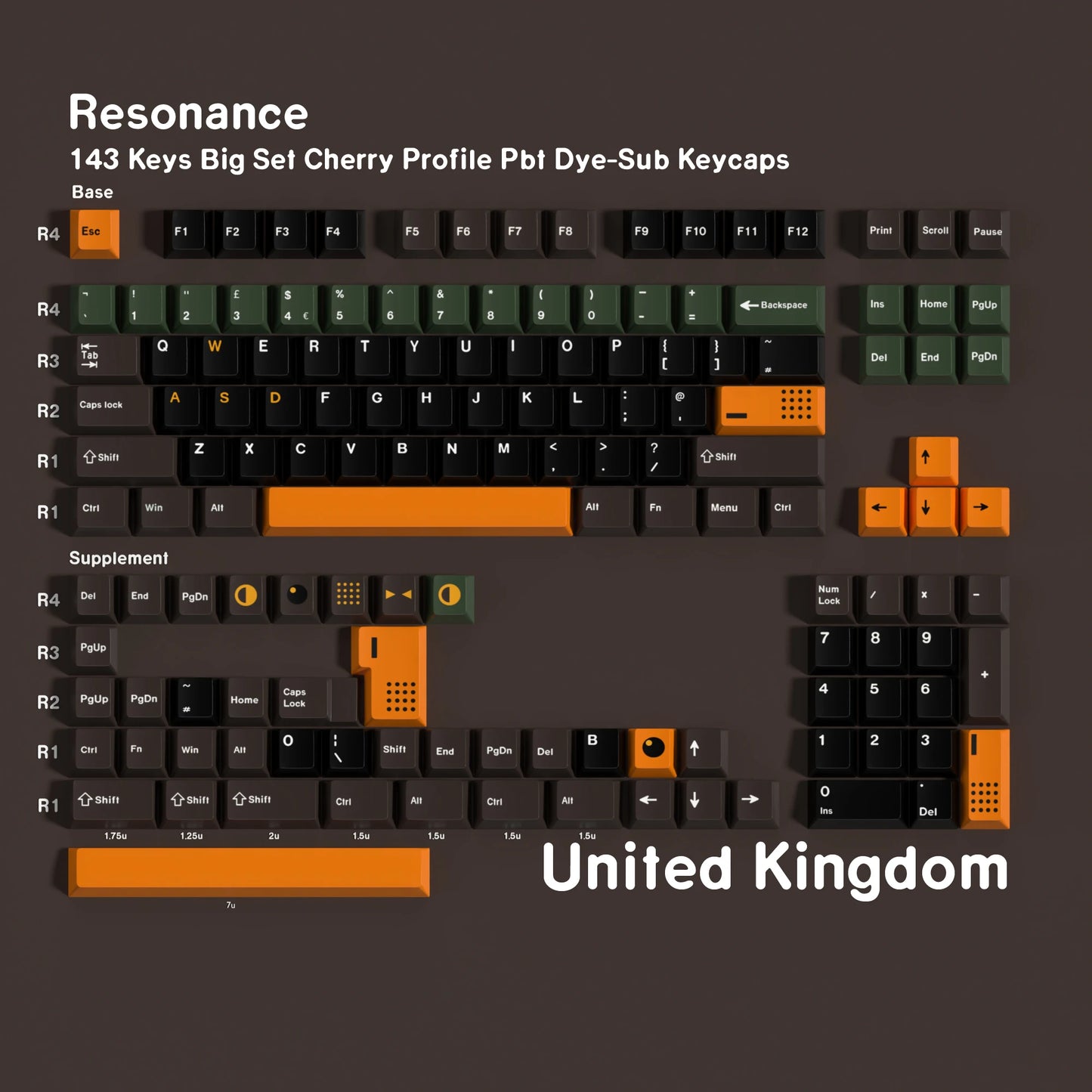 GMK Resonance Dye Sub 143-Key Mechanical Keyboard Keycaps Multilingual Set - German Korean Spanish Arabic French Russian ABNT-2