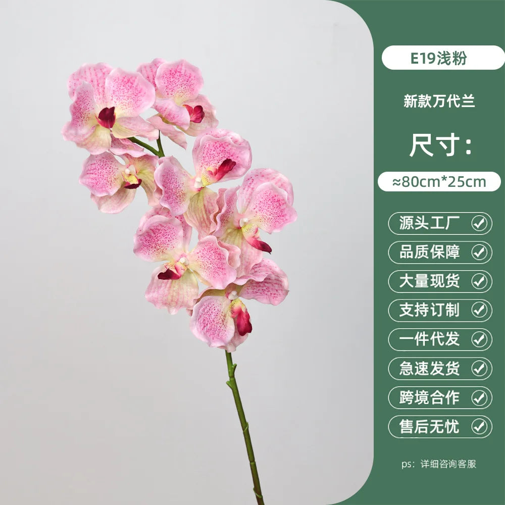 4Pcs Latex Moisturizing Vanda Orchid Artificial Flowers Wedding Flower Arrangement Real Touch Orchids Birthday Party Home Decor
