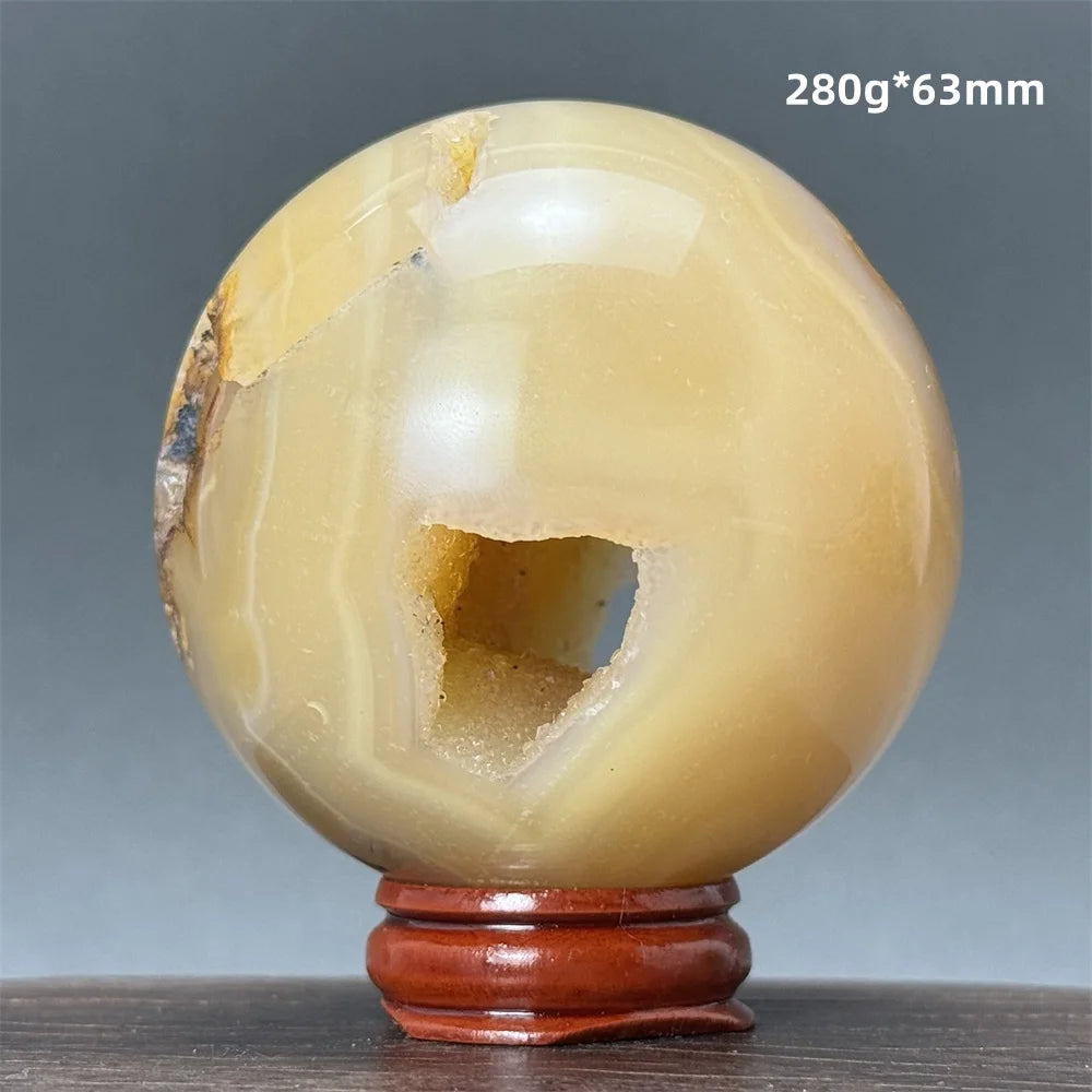 Natural Quartz Crystal Agate Open Mouth Smile Ball Treatment Reiki Witchcraft Meditation Spiritual Energy Home Decor