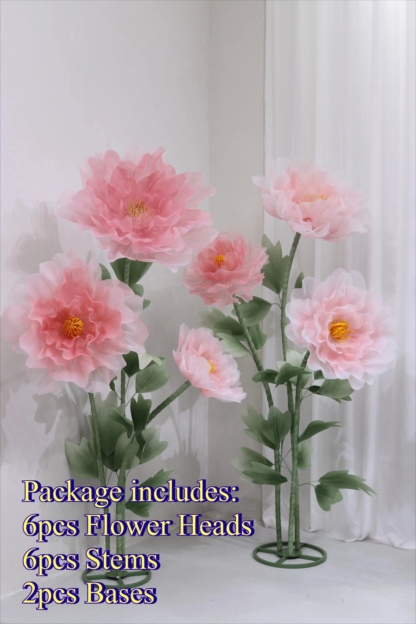Waterproof Giant Silk Decorative Poppy Big Artificial Flowers Wedding Road Lead Flower Backdrop Decoration With Stand Home Decor