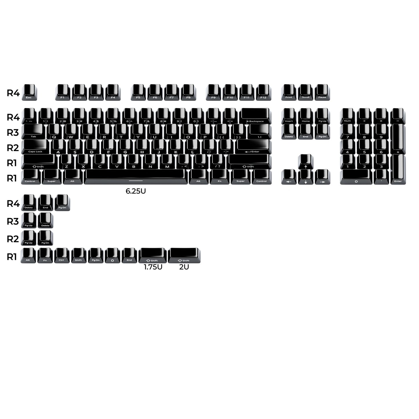 XVX White Full Ceramic Keycaps Smooth Surface Cherry Profile for Mechanical Keyboard 120 Keys