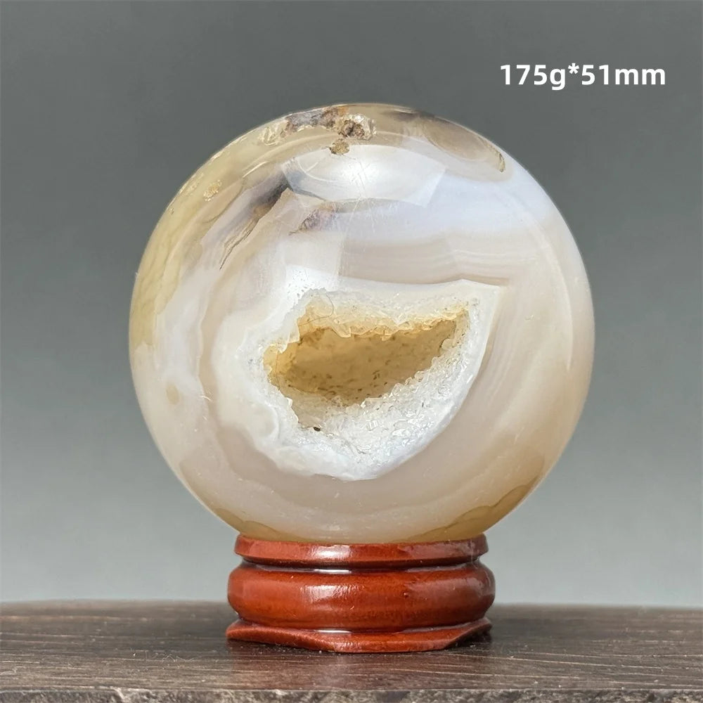 Natural Quartz Crystal Agate Open Mouth Smile Ball Treatment Reiki Witchcraft Meditation Spiritual Energy Home Decor