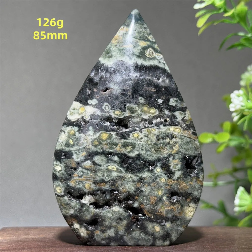Natural Ancient Ocean Jasper Crystalline Cluster Free Form Torch Mineral Rock Spirit Energy Witchcraft Healing Home Decor Gift
