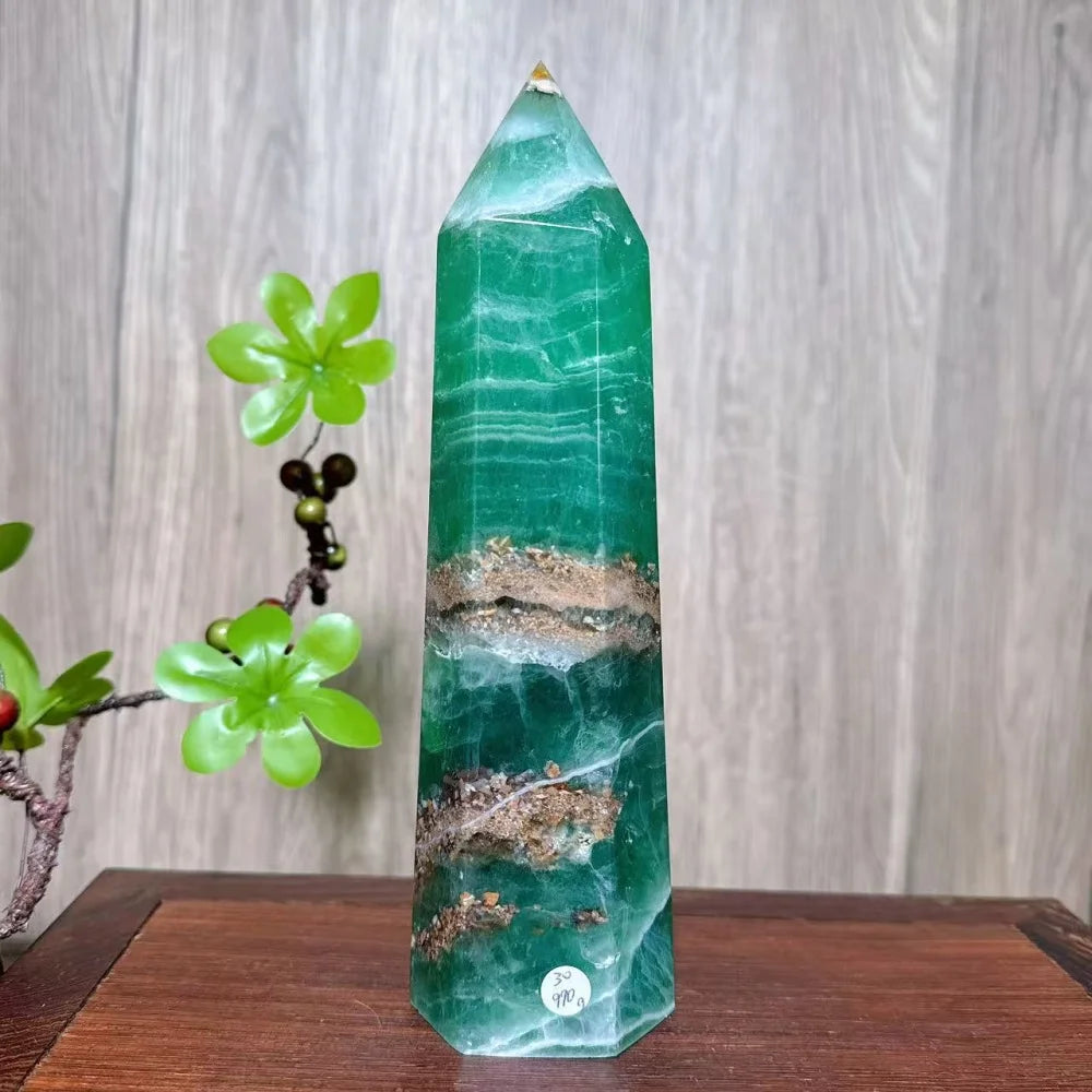 Unique Large Natural Colourful Fluorite Tower Crystal Wand Reiki Healing Mineral Stones Crafts Home Decor Christmas Gifts