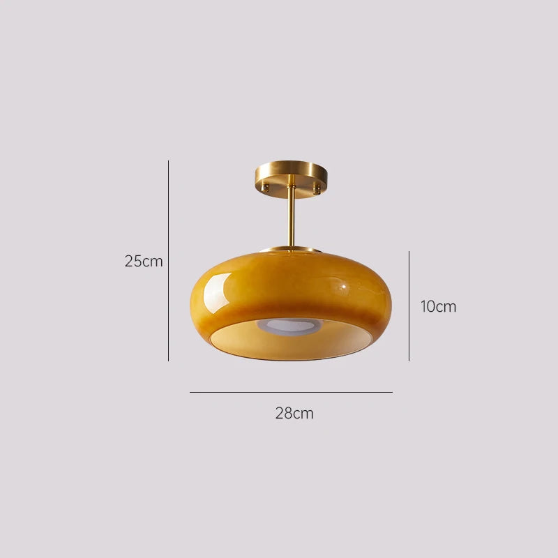 France Style Retro Antique Orange Glass Chandelier Bauhaus Medieval Ceiling Light Dining Room Bedroom Home Decor Light