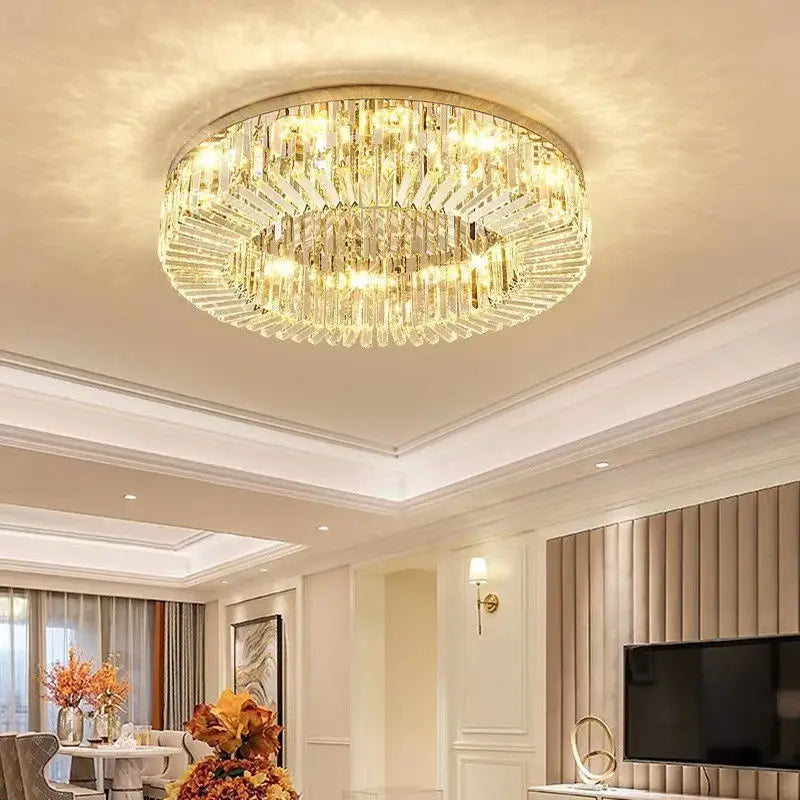 European Style Crystal Pendant Lamps for Bedroom Ceiling Modern Home Decor Ornaments Interior LightingLiving Room Lamps