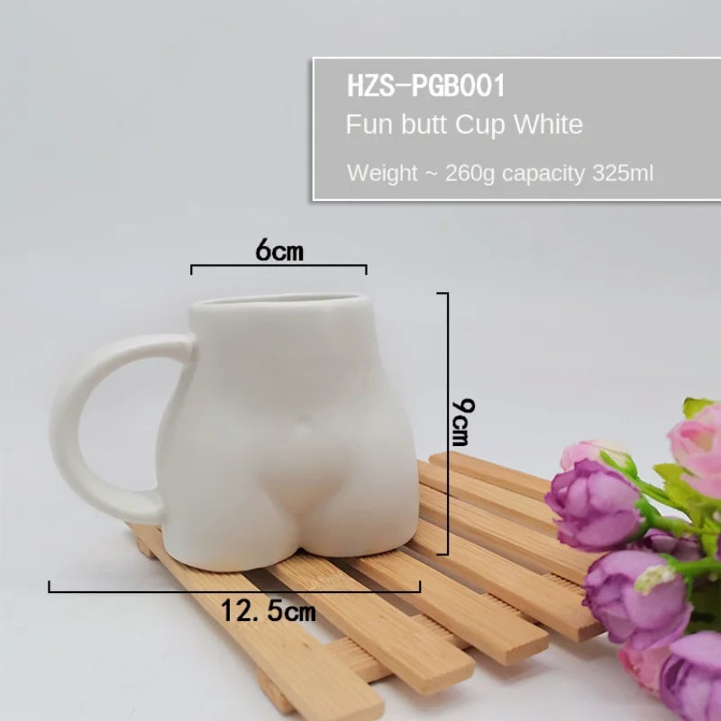 Creative Fun Ass Ceramic Coffee Cup Cute Breakfast Milk Cup Abstract Alien Human Body Mug Office Living Room Butt Mug Home Decor