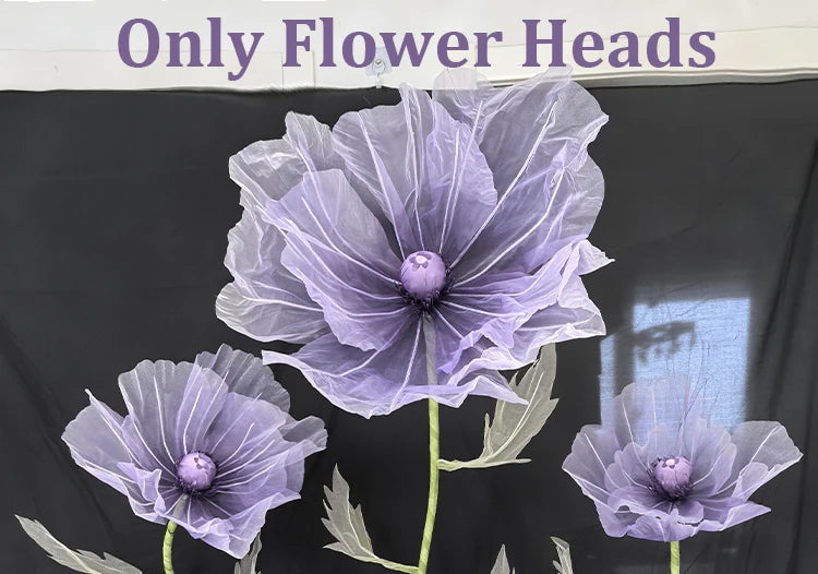 190cm Wedding Decor Props Artificial Flowers Road Lead Flower Silk Yarn Flower Poppy Window Display Garden Decoration Home Decor