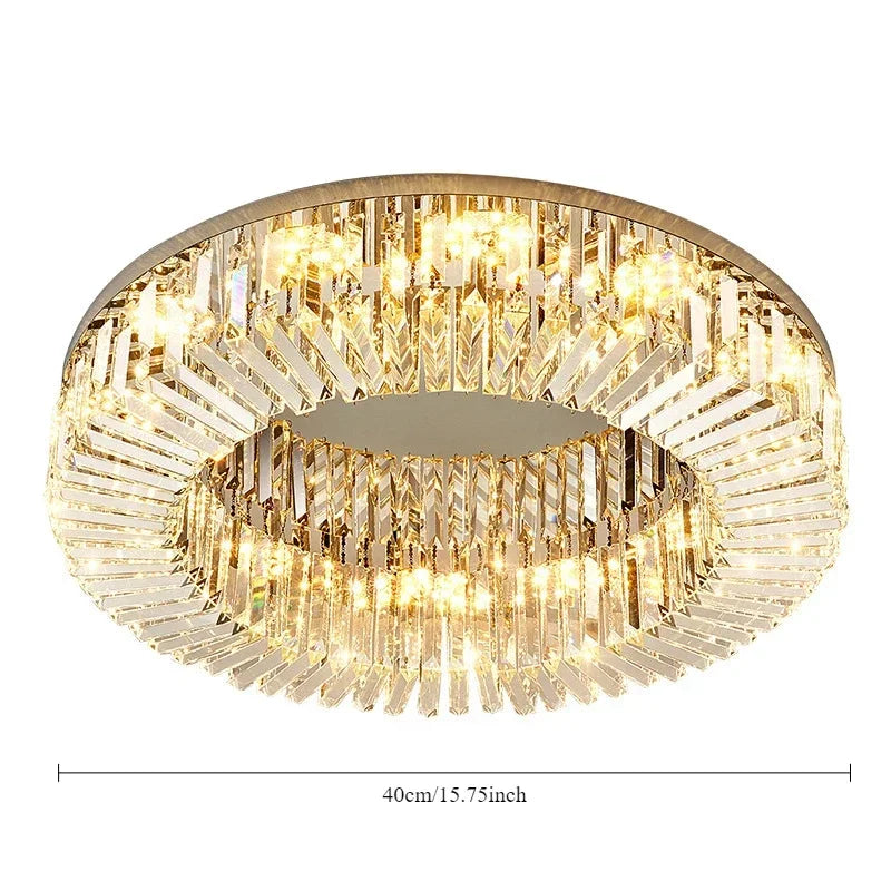 European Style Crystal Pendant Lamps for Bedroom Ceiling Modern Home Decor Ornaments Interior LightingLiving Room Lamps