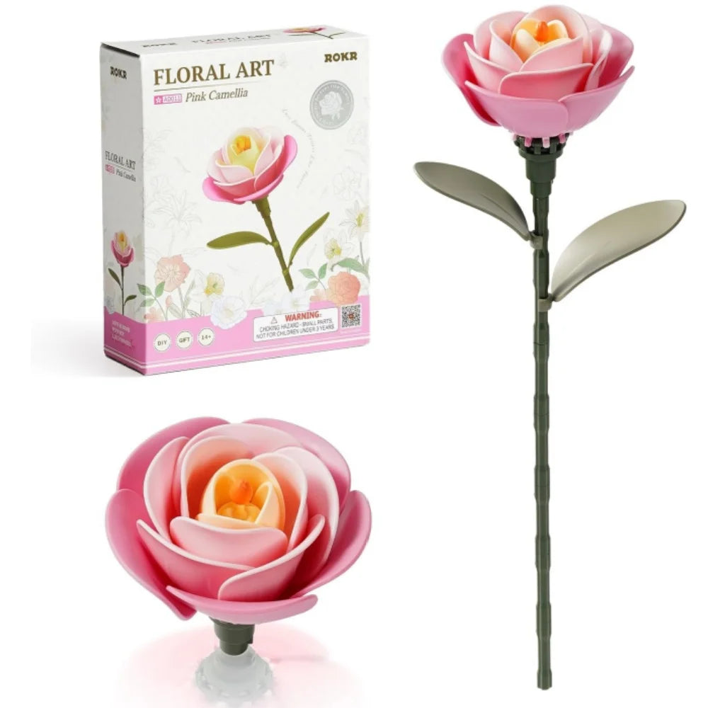 Rolife 3D Puzzle Flowers Wooden Model Kits Home Decor Accessories Living Room Gifts  on Valentine's Day Flower for Women