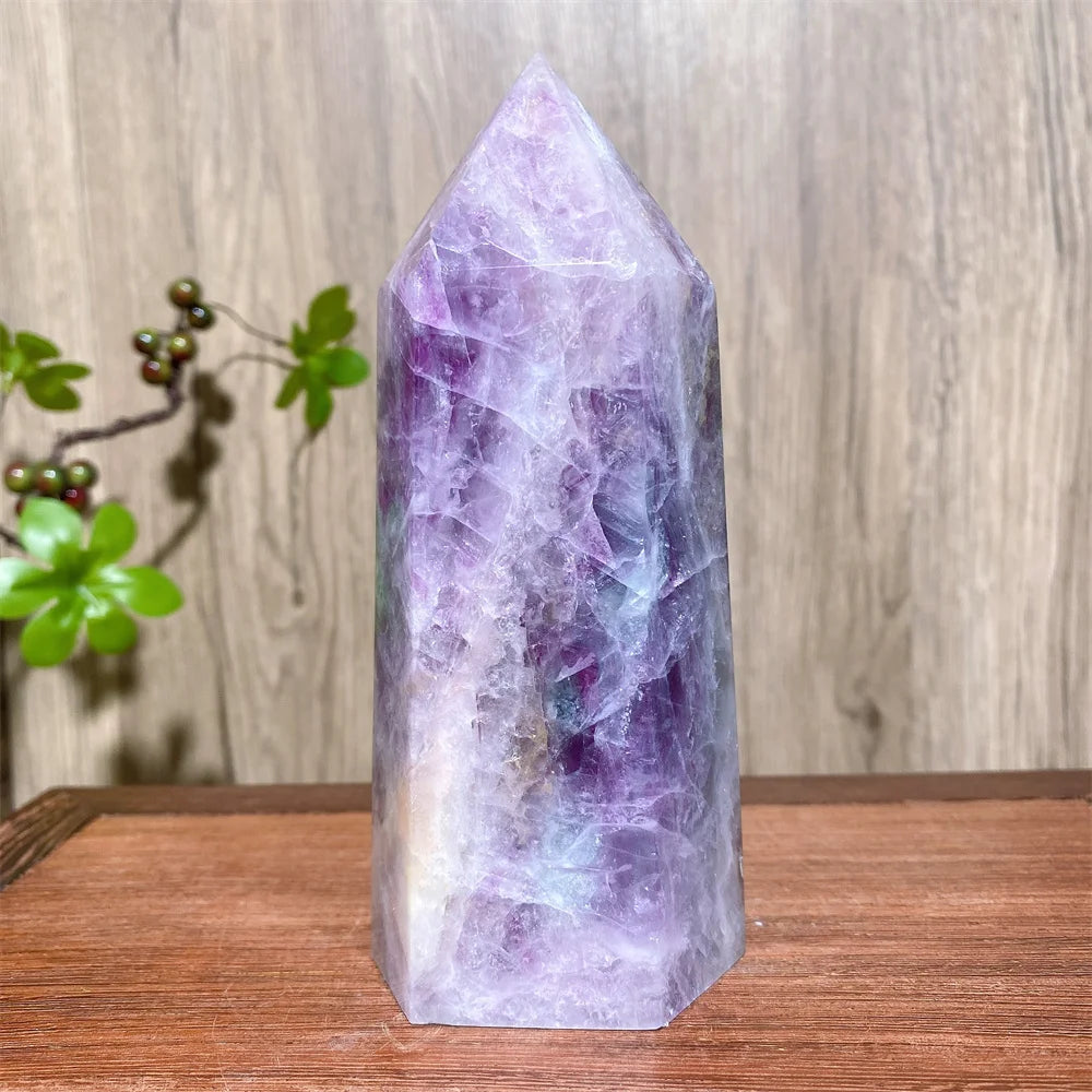Unique Large Natural Colourful Fluorite Tower Crystal Wand Reiki Healing Mineral Stones Crafts Home Decor Christmas Gifts