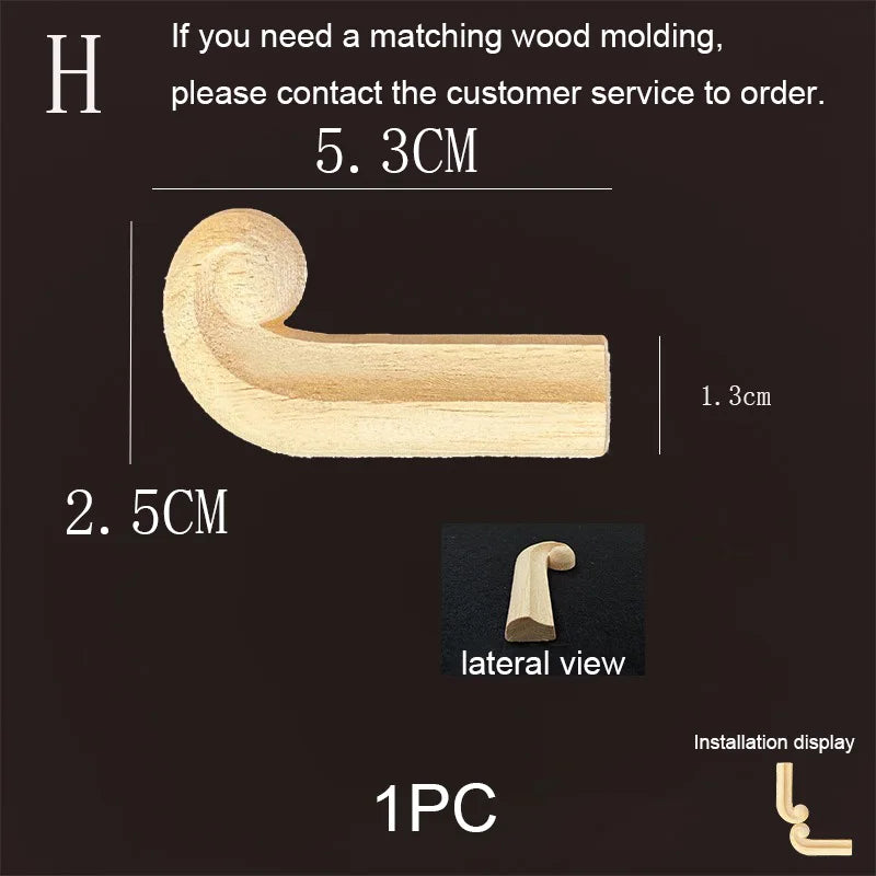 Wood Corner Joint Appliques Molding Home Decor Items Background Wall Decoration for Living Room Wooden Furniture Accessories