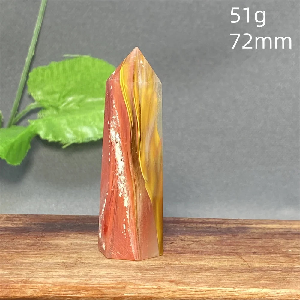 1PC Natural Tiger Skin Smelted Stone Crystal Tower Yellow Stripe Pyramid Obelisk Home Decor Gift