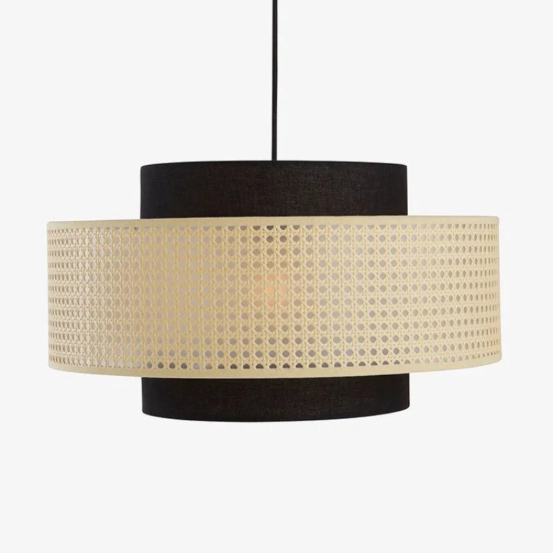 Wabi Sabi Retro Restaurant Pendant Light Handmade Woven Rattan Chandeliers Living Room Pendant Lamp Home Decor Lighting Fixtures