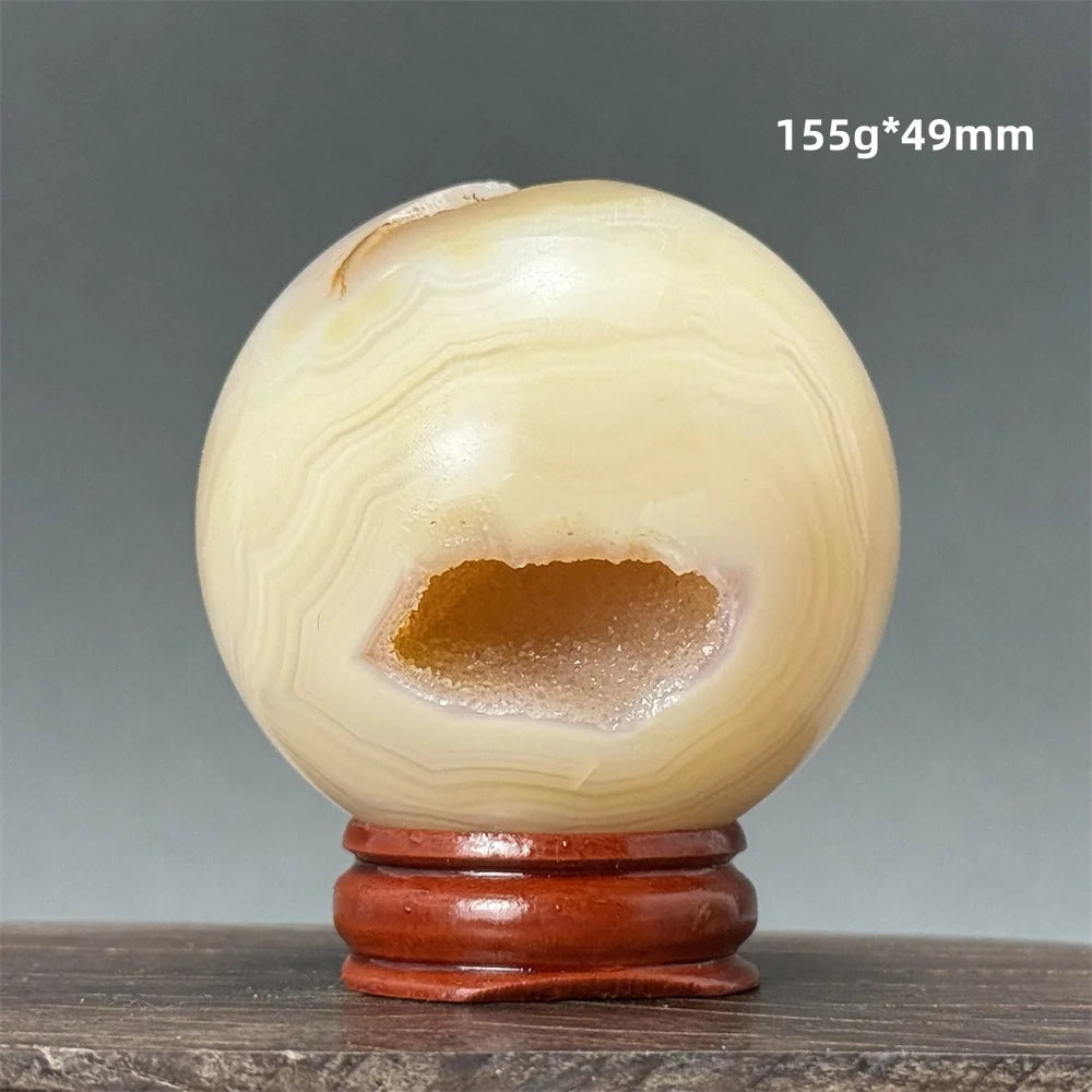 Natural Quartz Crystal Agate Open Mouth Smile Ball Treatment Reiki Witchcraft Meditation Spiritual Energy Home Decor