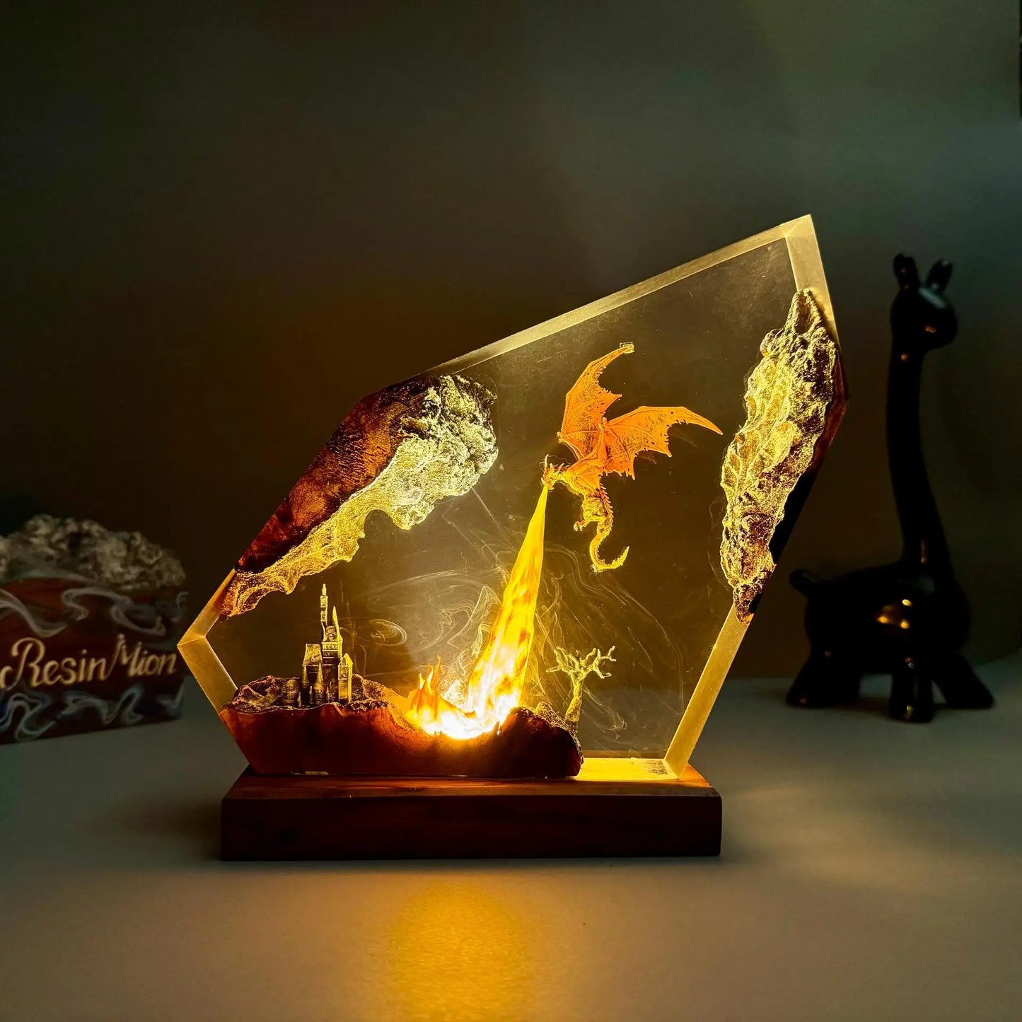 Creative Charizard Resin Art Halloween Home Decor Lighting Gift Movie Model Craft Display Ornament