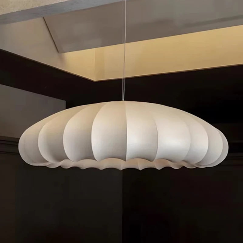 Japanese Wabi Sabi Fabric E27 Pendant Light Living Dining Room Minimalism Chandelier Designer Home Decor Bedroom Hanging Lamp