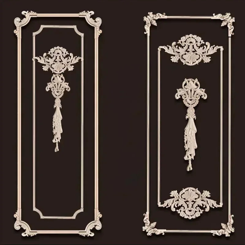 Wood Corner Joint Appliques Molding Home Decor Items Background Wall Decoration for Living Room Wooden Furniture Accessories