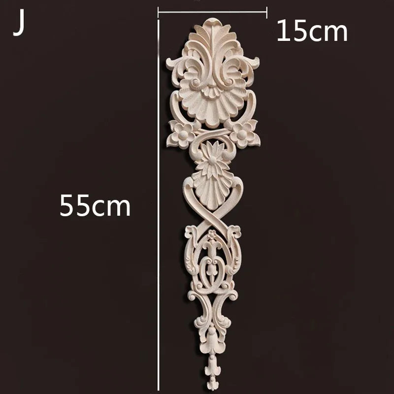 Wooden Furniture Appliques Luxury Living Room Decoration Home Decor Antique Onlays Mouldings Unique Natural Floral Wood Carved