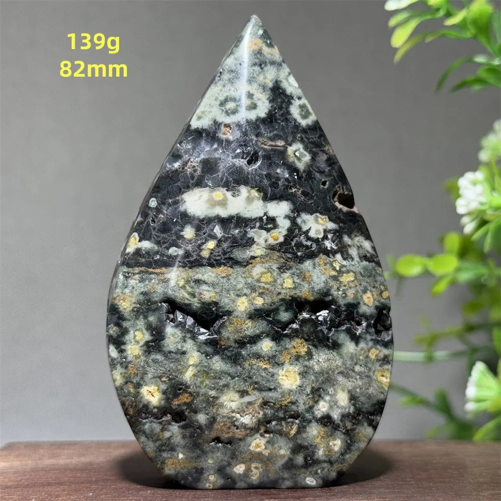 Natural Ancient Ocean Jasper Crystalline Cluster Free Form Torch Mineral Rock Spirit Energy Witchcraft Healing Home Decor Gift
