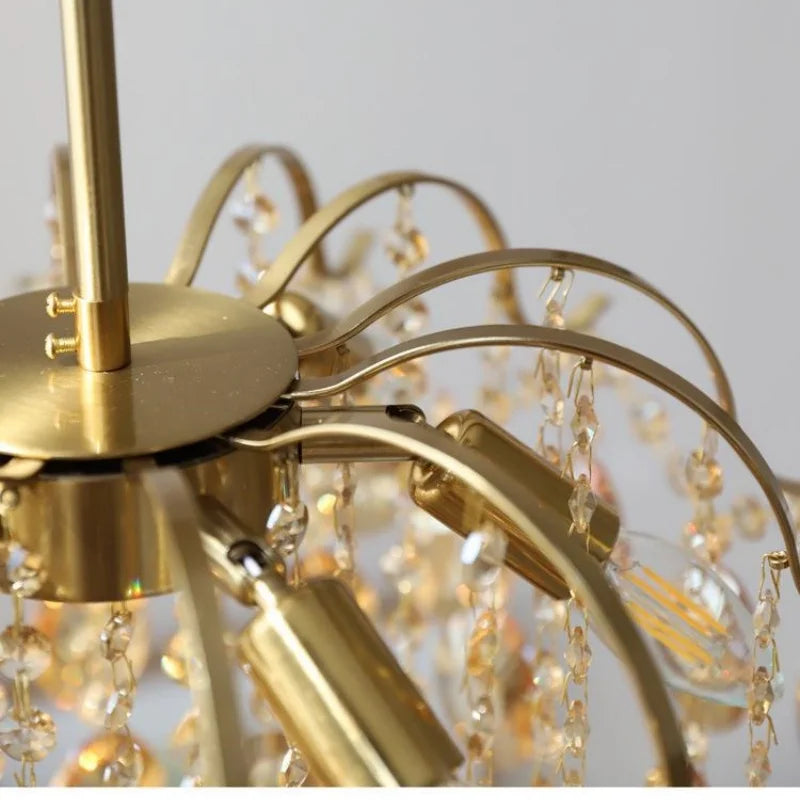 Modern High-end LED Crystal Chandelier Dining Table Living Room Bedroom Kitchen Luxury Pendant Lamp Home Decor Lighting Fixtures