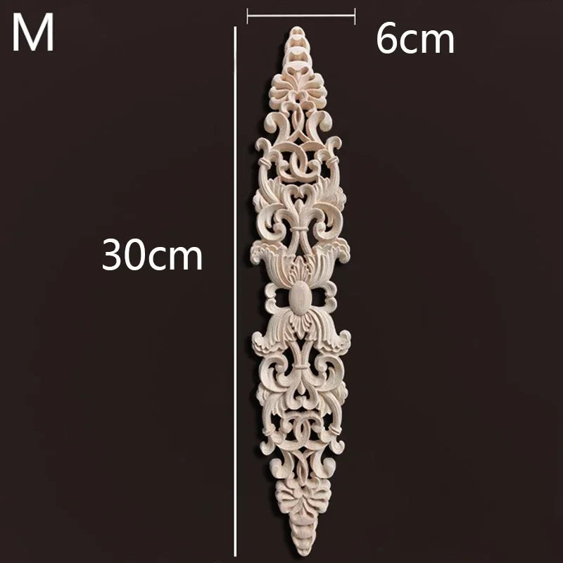 Wooden Furniture Appliques Luxury Living Room Decoration Home Decor Antique Onlays Mouldings Unique Natural Floral Wood Carved