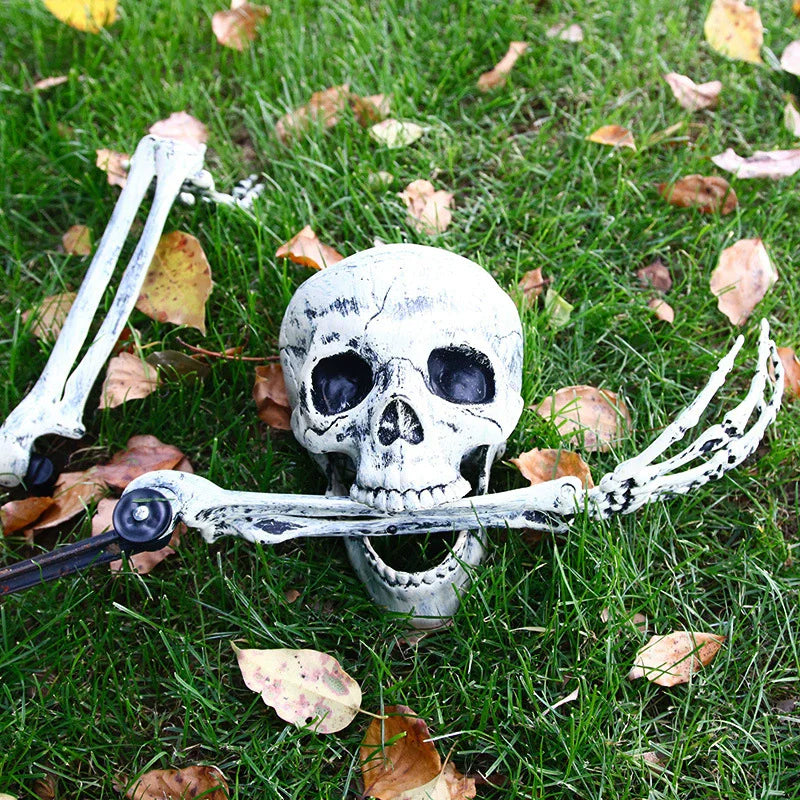 Halloween Decorations Home Decor Skeleton Head Outdoor Scary Props Realistic Skull Hands Yard Prank Festivals Party Supplies