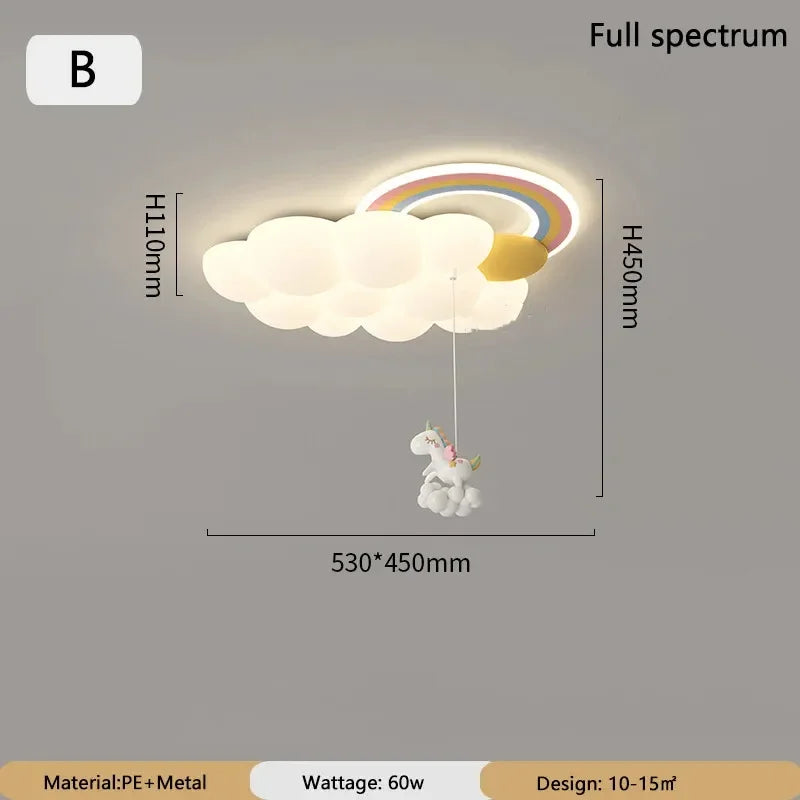 Nordic Cloud Child Stylish Ceiling Lights for Girl Bedroom Nursery Children's Room Chandelier Home Decor Lighting Luster Fixture