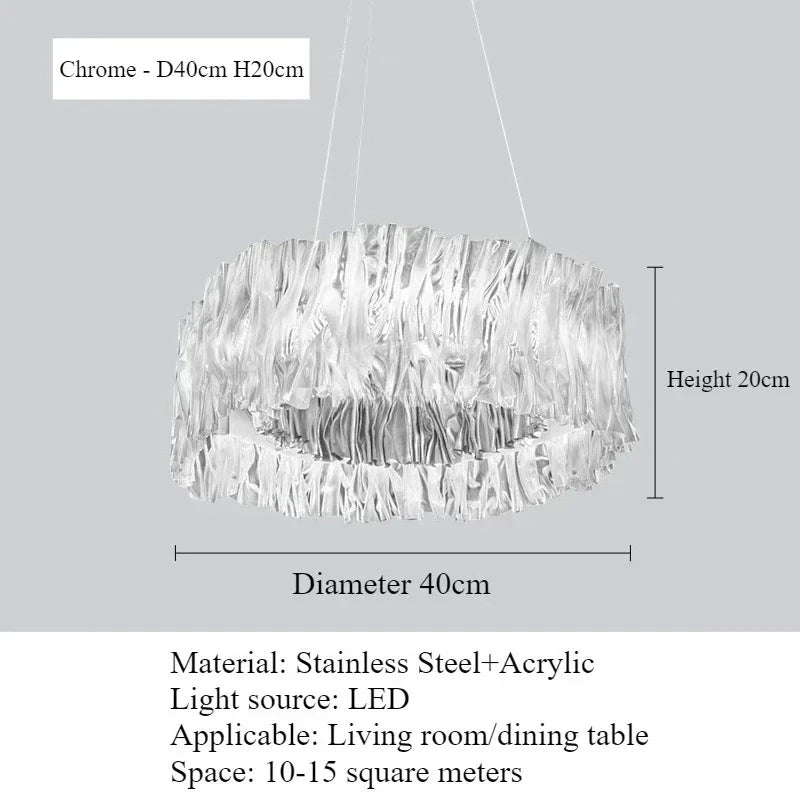 Italy Restaurant High-end Accordion LED Pendant Lights Personality Art for Living Room Chandelier Bedroom Home Decor Lamp Design