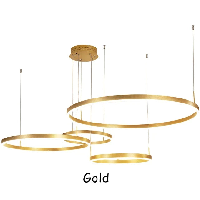 Modern Led Ceiling Chandelier home decor Brushed Rings Mounted For Bedroom Living Room Hanging Lamp Lustre Indoor Lighting