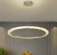 Restaurant Nordic Muti-Ring Metal LED Pendant Lights Luxury Minimalist Grand Home Decor Living Room Hotel Villa Lobby Chandelier